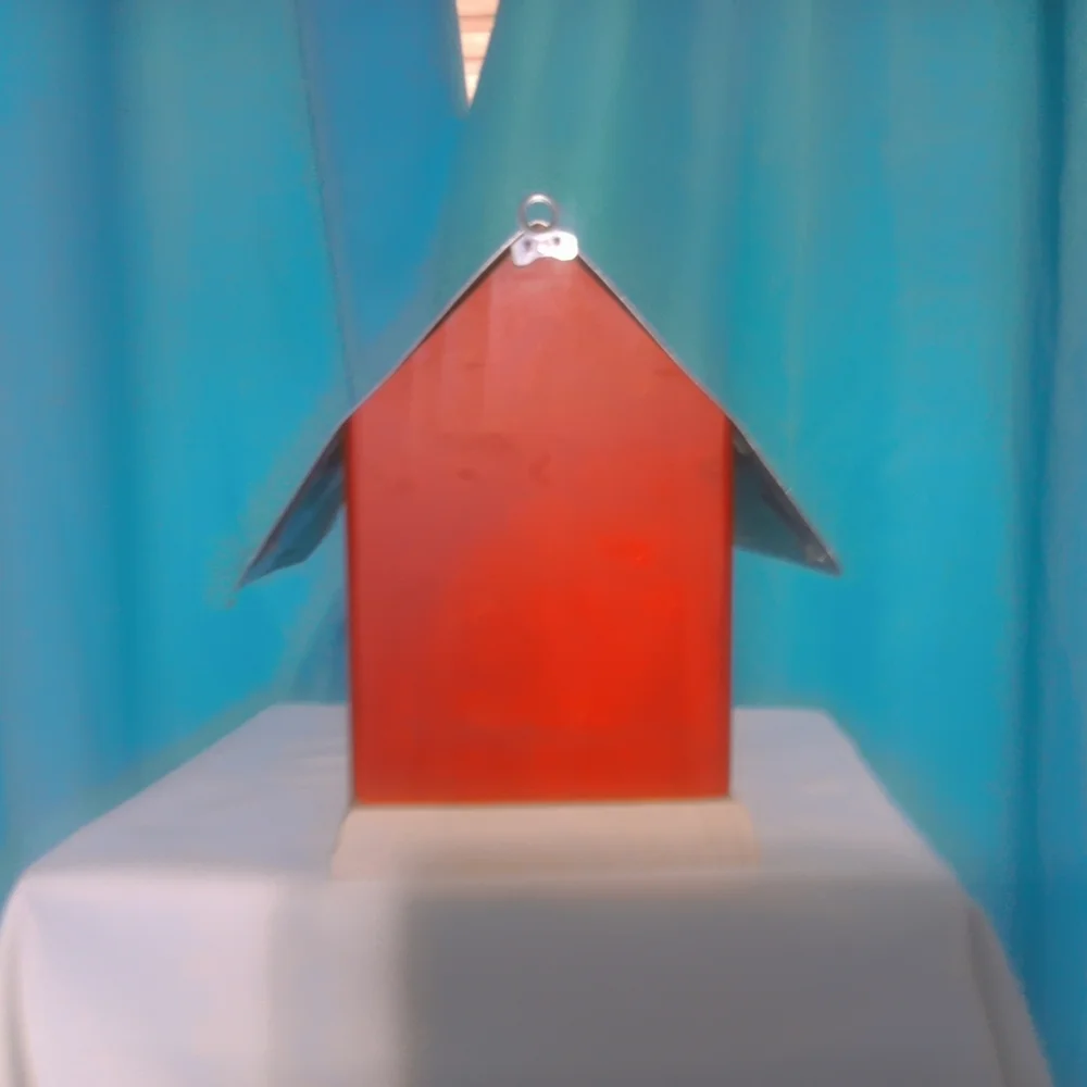 Nascar Red Birdhouse with Metallic Roof